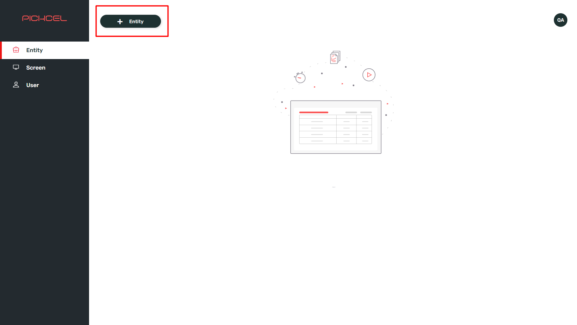 Click + Entity button
