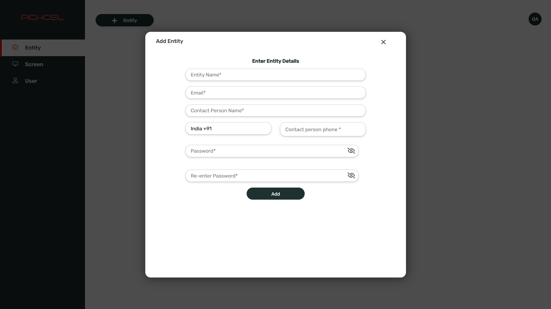 Enter user details and add