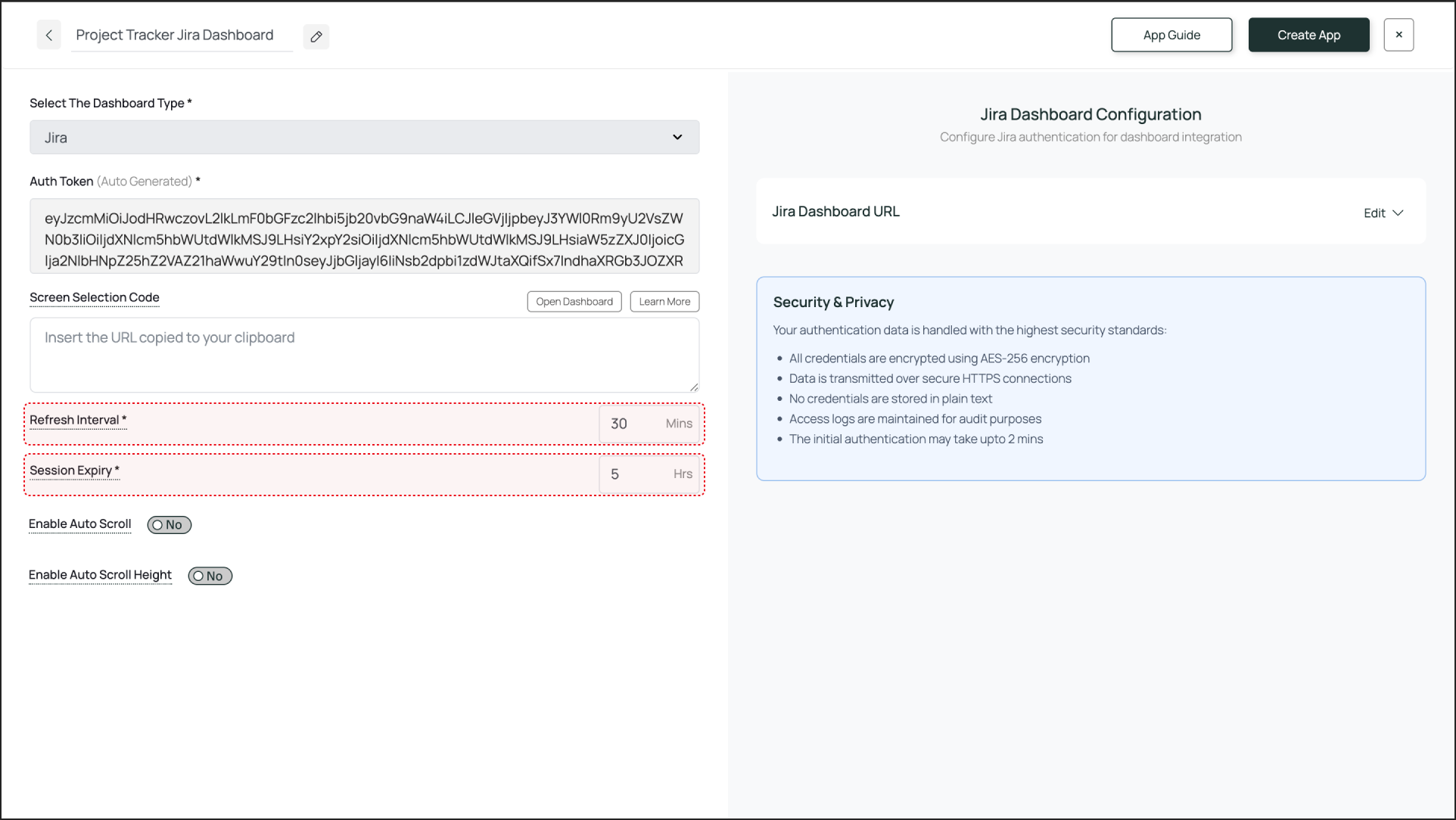 Refresh Interval and Session Expiry Settings